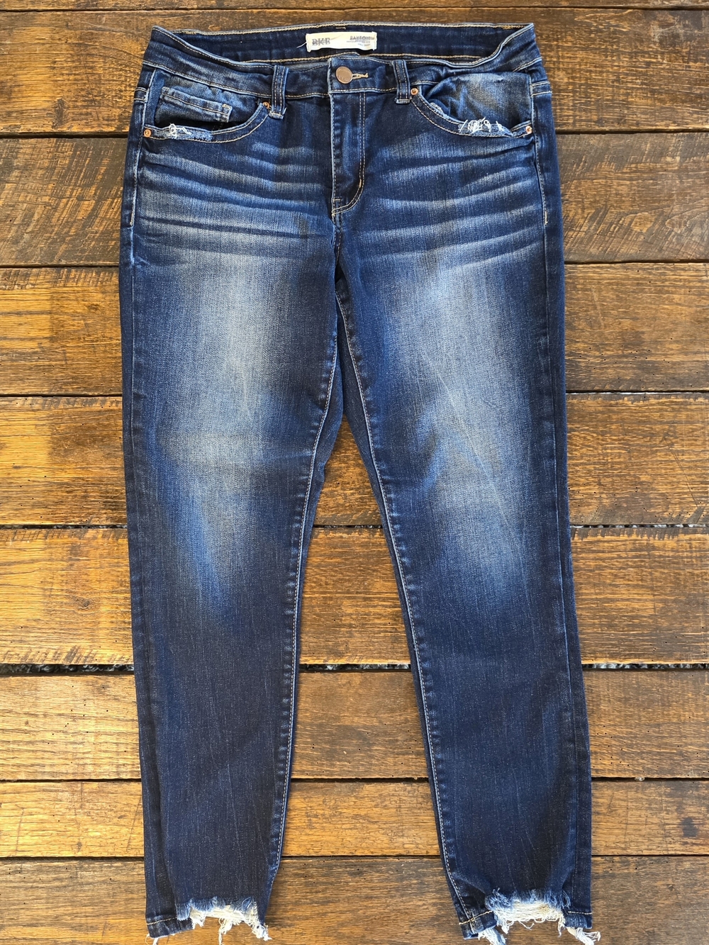 BKE Payton Distressed Skinny Jeans Women’s 29 Dark Wash Raw Hem